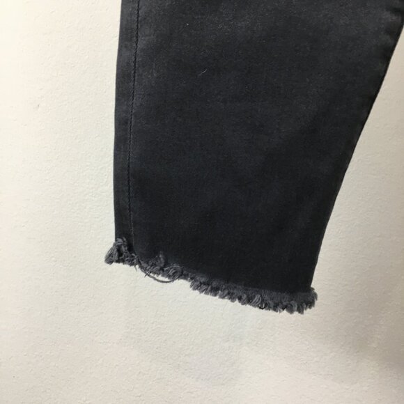 FRAME Denim 5Pocket Logo Hardware Quinn Le High Rise Waist Fray Hem Skinny Jeans - Picture 8 of 11